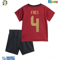 Belgija Wout Faes #4 Domaci Dres za djecu EP 2024 Kratak Rukav (+ Kratke hlače)